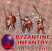 Фигурки из смолы Набор солдатиков «Византийская пехота век» X-XIII век, набор №2, (1/72) Haron - фото