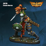 Сборная миниатюра из смолы Female Warrior with 3 Weapon, First Legion - фото
