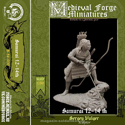 Сборная миниатюра из смолы Samurai 12-14 th, 54 mm Medieval Forge Miniatures (B-54-030) (B-54-030)