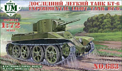 Сборная модель из пластика Экспериментальный легкий танк БТ-6 1:72, UM - фото
