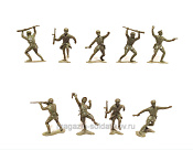 WWII Russian Infantry - 9 in 6 Poses (light green), 1/32 Marx - фото