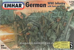 Солдатики из пластика EM 7203 German Infantry and tank Crew, 1:72, Emhar (EM-7203) (EM-7203)