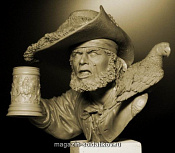 Сборная миниатюра из смолы Pirate with mug, 250 мм, Castle miniature - фото