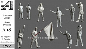 Сборные фигуры из смолы Бетонные джунгли. Уличные протесты, 1:72, Alex miniatures - фото
