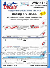 Декаль Боинг 777-300 Дальний Восток, 1:144 Avia Decals - фото