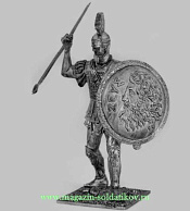 Миниатюра из олова Греческий гоплит с копьем (Ахилл), 450 г. до н.э., 54 мм, Россия - фото