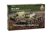 Сборная модель из пластика ИТ Тяжелый танк KV1-KV2, 28 мм, Italeri - фото