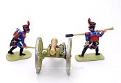 Фигурка из металла в росписи Французская пушка с расчетом, 1:72, Мастерская братьев Клещенко - фото