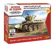 Сборная модель из пластика Советский легкий артиллерийский танк БТ-7А (1/100) Звезда - фото