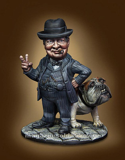 Сборная миниатюра из смолы Винстон (Winston) 54 мм, ScaleBro (CM-C07) (CM-C07)