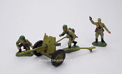 Пушка 45 мм с расчетом, 1941 г, 1:72, Мастерская братьев Клещенко. Игровые солдатики - фото