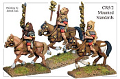 Фигурки из металла CR 52 Римские штандарты, на коняx (28 mm) Foundry - фото