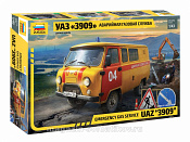 Сборная модель из пластика УАЗ 3909 Аварийная газовая служба, 1:43, Звезда - фото