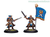 Сборная миниатюра из металла PIP 31045 Cygnar Long Gunner Unit Attachment BLI Warmachine - фото