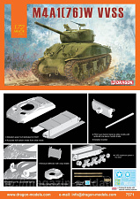 Сборная модель из пластика Д Танк M4A1 (76)W VVSS (1:72) Dragon - фото
