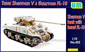 Сборная модель из пластика Танк Sherman V с башней FL-10 UM (1/72) - фото