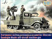 Сборная модель из пластика Зенитная установка на базе ГАЗ-ААА UM (1/48) - фото