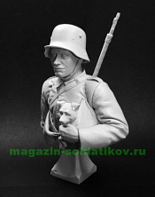 Сборная миниатюра из смолы Германский штурмовик 1916-18 гг., 200 мм Chronos Miniatures - фото
