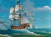 Сборная модель из пластика Пиратский бриг «Черный сокол» 1:150 Моделист - фото
