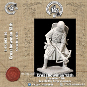 Сборная миниатюра из смолы Crossbowman 12th c. 54 mm Medieval Forge Miniatures - фото