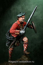 Сборная миниатюра из металла Хайлендер, Шотландия, 1746 (54 мм) Soldiers of Fortune - фото