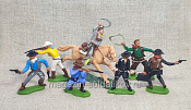 Ковбои 6 пеших, 1 конный (Гонконг-Аргентина) Britains 1/32 - фото