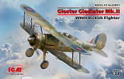 Сборная модель из пластика Gloster Gladiator Mk.II, Британский истребитель IIМВ (1:32), ICM - фото