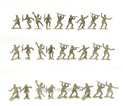 WWII Russian Infantry--27 in 6 Poses, light green SP--RETIRED, 1/32 Marx - фото