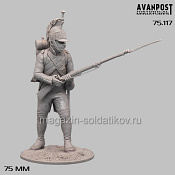 Сборная миниатюра из смолы Французский пеший драгун, 1805, 75 мм, Аванпост - фото