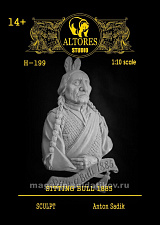 Бюст из смолы Сидящий бык (вождь), горельеф 1:10, Altores Studio - фото