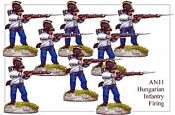 Фигурки из металла AN 11 Венгерская пехота стреляет, 28 mm Foundry - фото