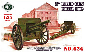 Сборная модель из пластика 3-х дюймовая полевая пушка образца 1902г. military UM technics (1/35) - фото