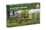 Сборная модель из пластика ИТ 8.8 cm FLAK 37 with crew 1/56 (28 мм) Italeri - фото