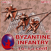 Фигурки из смолы Набор солдатиков «Византийская пехота век» X-XIII век, набор №1, (1/72) Haron - фото