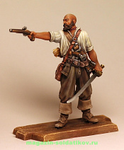 Сборная фигура из смолы Пират с пистолетом, 1660-80 гг., 54 мм, Chronos miniatures - фото