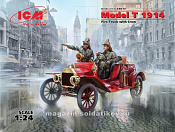 Сборная модель из пластика Model T 1914 Fire Truck с экипажем 1:24, ICM - фото