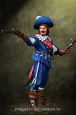 Сборная миниатюра из металла Офицер - Мушкетёр, Европа XVII век (54 мм) Soldiers of Fortune - фото
