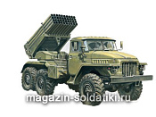 Сборная модель из пластика Ракетная система залпового огня БМ-21 «ГРАД» (1/72) ICM - фото