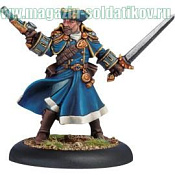 Сборная миниатюра из металла PIP 31061 Cygnar Arcane Tempest Gun Mage Officer BLI Warmachine - фото