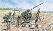 Сборная модель из пластика ИТ Итальянская зенитка Cannone da 90/53 с рачетом (1/72) Italeri - фото