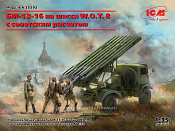 Сборная модель из пластика БМ-13-16 на шасси W.O.T. 8 c cоветским расчетом (1/35) ICM - фото