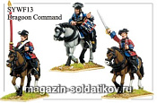 Фигурки из металла SYW F13 Драгуны,командование (28 мм) Foundry - фото