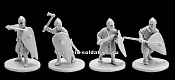 Фигурки из смолы Нормандская пехота №1, 4 фигуры, 28 мм, V&V miniatures - фото