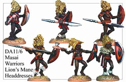 Фигурки из металла DA 116 Масаи воины с львиными гривами, 28 mm Foundry (DA-116) (DA-116)