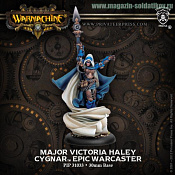 Сборная миниатюра из металла PIP 31033 Cygnar Epic Warcaster Major Victoria Haley BLI Warmachine - фото