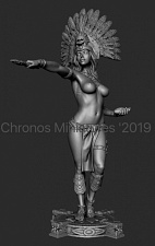 Сборная миниатюра из смолы Миры Фэнтези: Жрица, 120 мм Chronos miniatures - фото