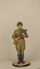 Миниатюра в росписи Гвардии красноармеец с ППШ. 1943-45 гг. СССР, 1:32, Сибирский партизан. - фото