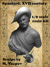 Сборная миниатюра из смолы Spaniard, XVII c., 1/9, Legion Miniatures - фото