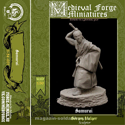 Сборная миниатюра из смолы Samurai 12-14 th, 54 mm Medieval Forge Miniatures (B-54-031) (B-54-031)