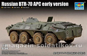 Сборная модель из пластика Российский бронетранспортёр БТР-70 АПЦ ранний выпуск, 1:72 Трумпетер - фото